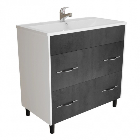 Тумба для комплекта MIXLINE Сура-80 белый/графит, под раковину Марго 80
