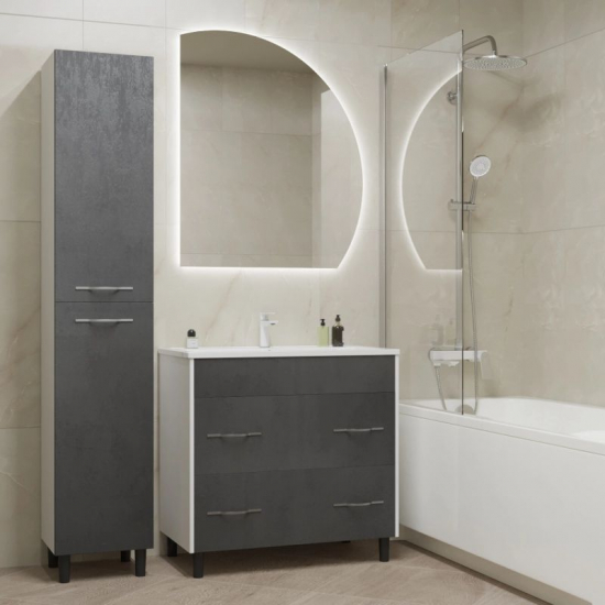 Тумба для комплекта MIXLINE Сура-80 белый/графит, под раковину Марго 80