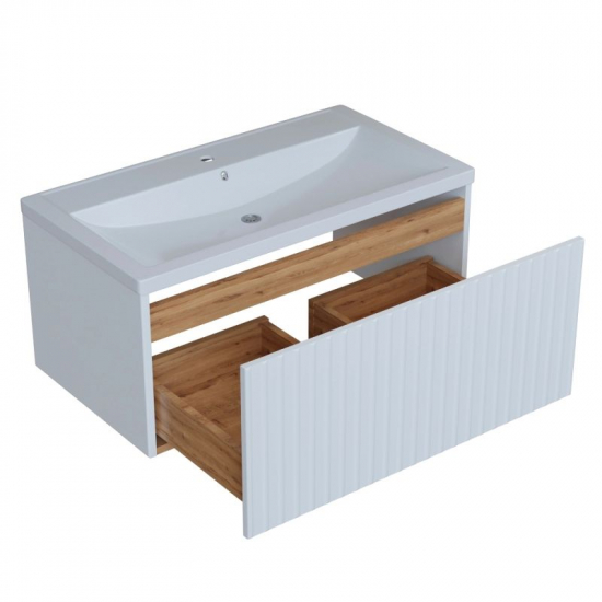 Тумба для комплекта MIXLINE Вектор-80 подвесная, Push-To-Open, под раковину Марго-80