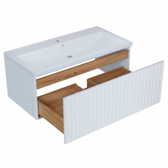 Тумба для комплекта MIXLINE Вектор-90 подвесная, Push-To-Open, под раковину Марго-90