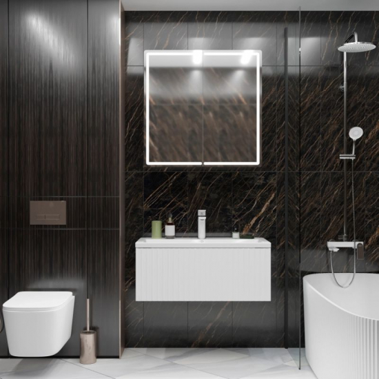 Тумба для комплекта MIXLINE Вектор-90 подвесная, Push-To-Open, под раковину Марго-90