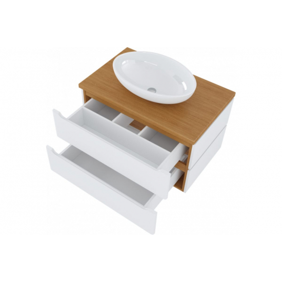 Тумба для комплекта MIXLINE Виктория-80 подвесная, дуб светлый