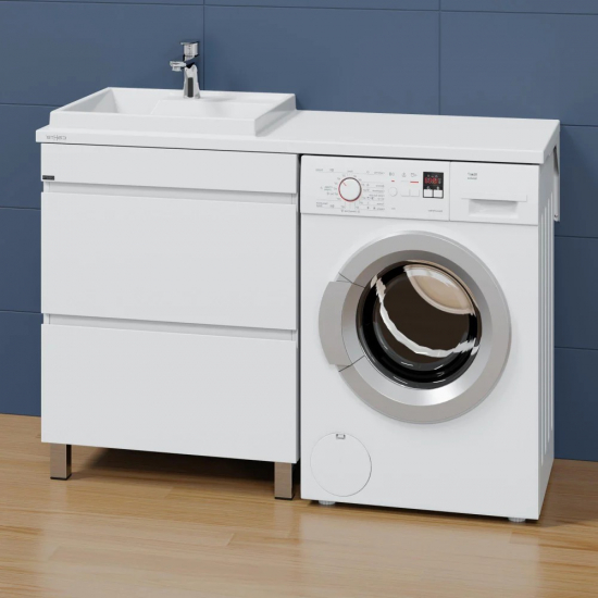 Тумба для комплекта САНТА Марс 69 напольная, с ящиками, для стиральной машины