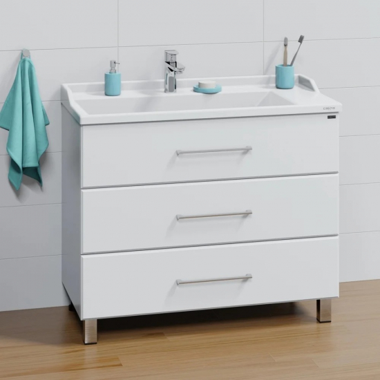 Тумба для комплекта САНТА Омега 100 напольная, белая