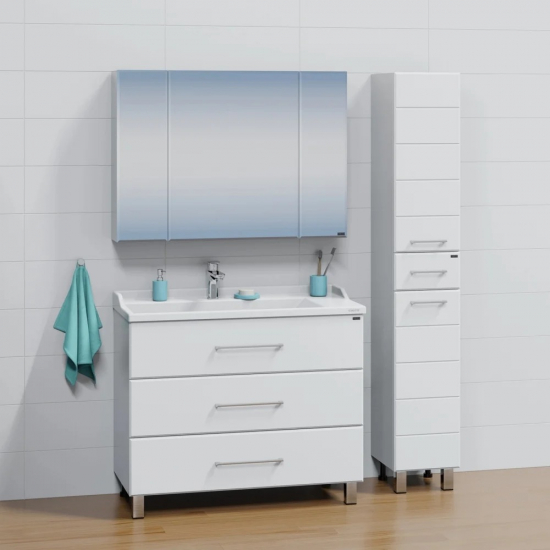 Тумба для комплекта САНТА Омега 100 напольная, белая