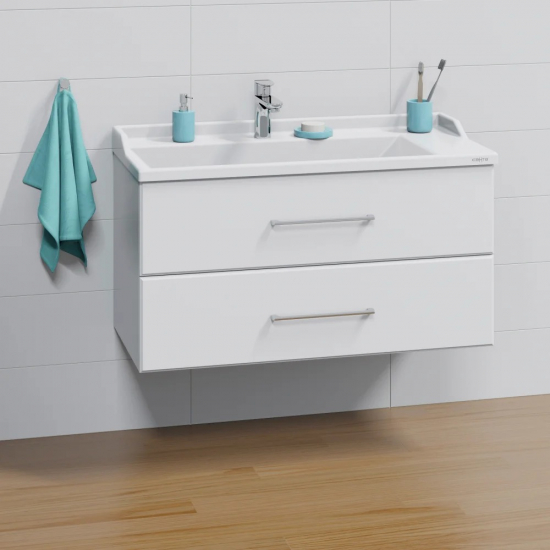 Тумба для комплекта САНТА Омега 100 подвесная, белая