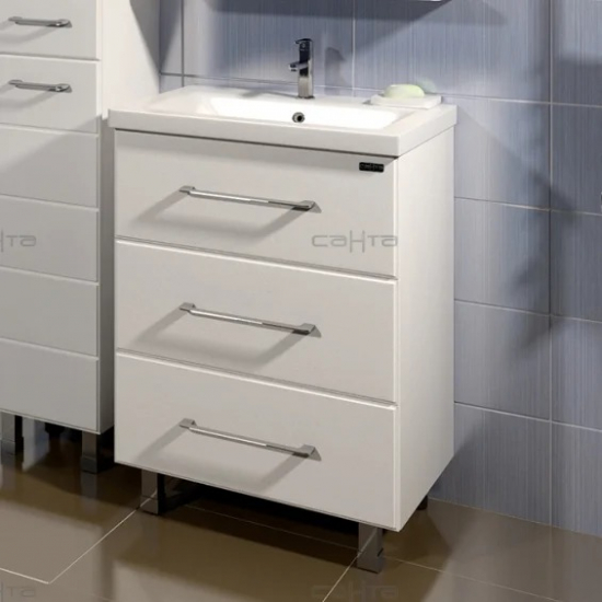 Тумба для комплекта САНТА Омега 60 напольная, 3 ящика