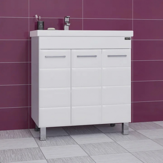 Тумба для комплекта САНТА Омега 80 напольная, 3 дверцы