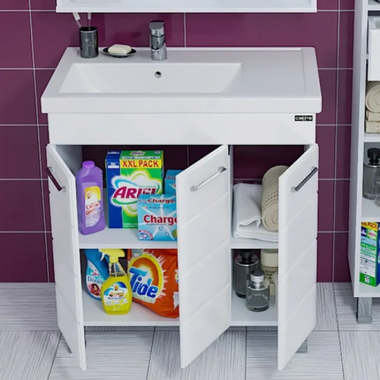 Тумба для комплекта САНТА Омега 80 напольная, 3 дверцы