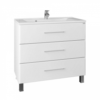 Тумба для комплекта САНТА Омега 90 напольная, белая, с 3 ящиками