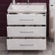 Тумба для комплекта САНТА Омега Люкс Фостер 80 напольная белая 3 ящика