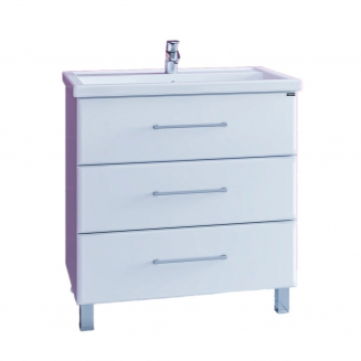 Тумба для комплекта САНТА Омега Люкс Фостер 80 напольная белая 3 ящика