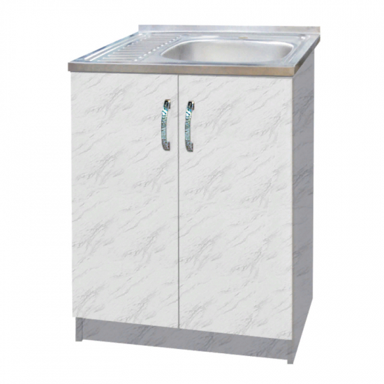 Тумба для мойки САНТРЕК 60*50 ( две дверцы ) ЛДСП Каррара