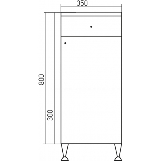 Тумба MIXLINE Посейдон-35 правая, белая