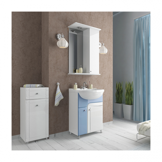 Тумба MIXLINE Посейдон-35 с бельевой корзиной, белая