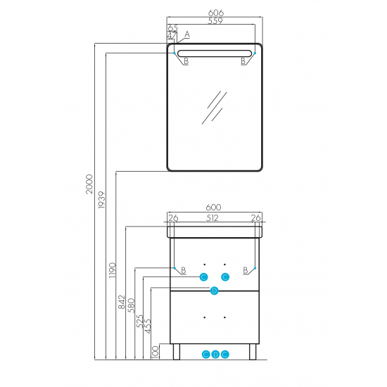 Тумба с раковиной АКВАТОН Америна Н 60 белая