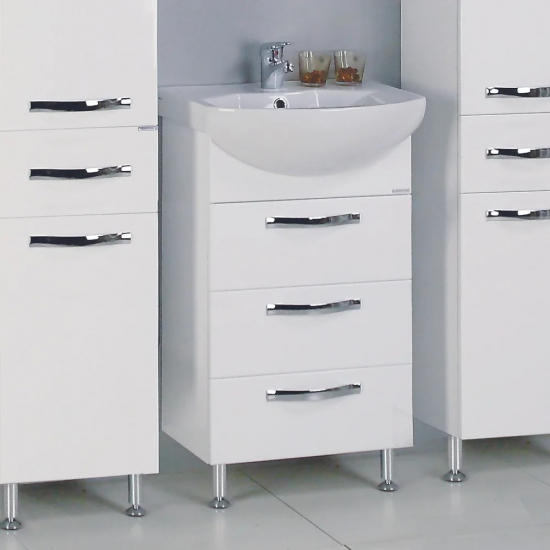 Тумба с раковиной АКВАТОН Ария Н 50 белая