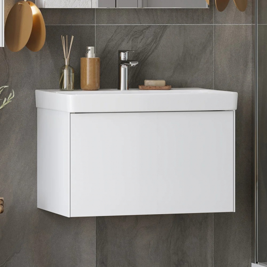 Тумба с раковиной АКВАТОН Асти 70 белая