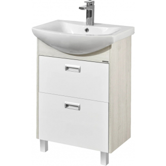 Тумба с раковиной АКВАТОН Бекка PRO 60 белая, дуб сомерсет