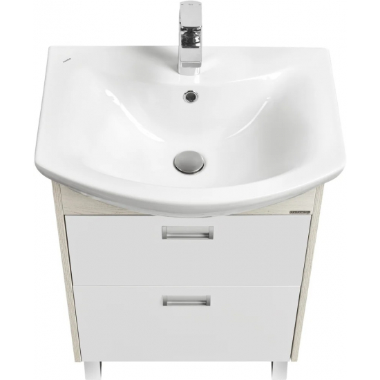Тумба с раковиной АКВАТОН Бекка PRO 60 белая, дуб сомерсет