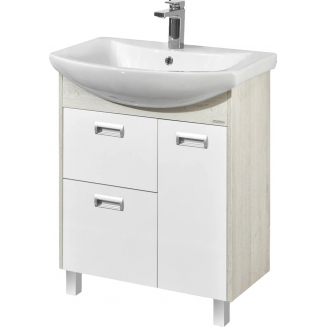 Тумба с раковиной АКВАТОН Бекка PRO 70 белая, дуб сомерсет