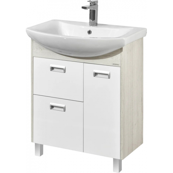 Тумба с раковиной АКВАТОН Бекка PRO 70 белая, дуб сомерсет