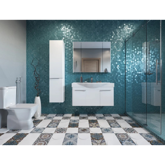 Тумба с раковиной АКВАТОН Беверли 100 подвесная, белая