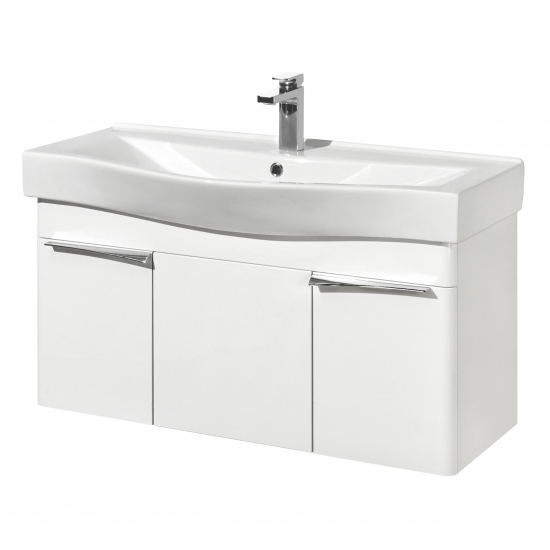 Тумба с раковиной АКВАТОН Беверли 100 подвесная, белая