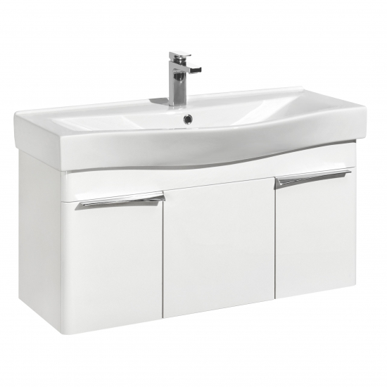 Тумба с раковиной АКВАТОН Беверли 100 подвесная, белая