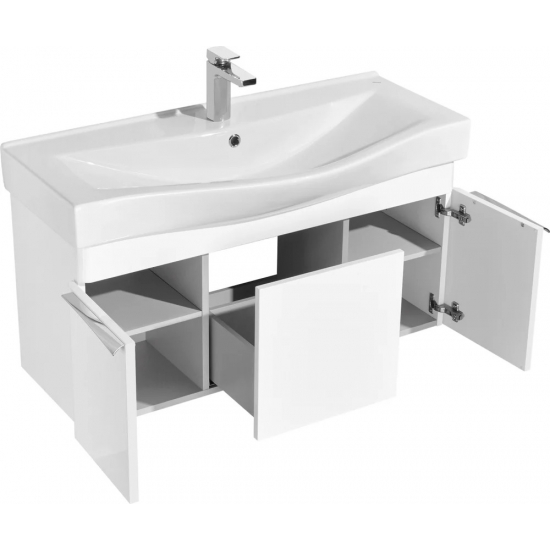Тумба с раковиной АКВАТОН Беверли 100 подвесная, белая