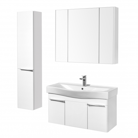 Тумба с раковиной АКВАТОН Беверли 100 подвесная, белая