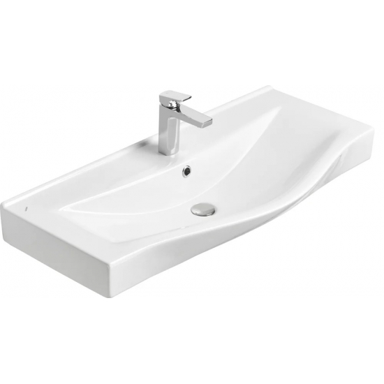 Тумба с раковиной АКВАТОН Беверли 100 подвесная, белая