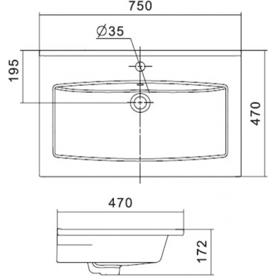 Тумба с раковиной АКВАТОН Бостон 75 дуб эврика, белая глянцевая, раковина Элина 75