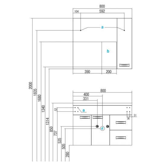 Тумба с раковиной АКВАТОН Диор 80 белая