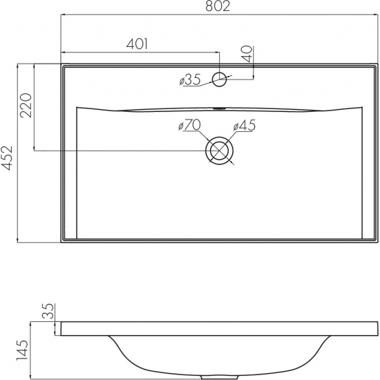 Тумба с раковиной АКВАТОН Диор 80 белая