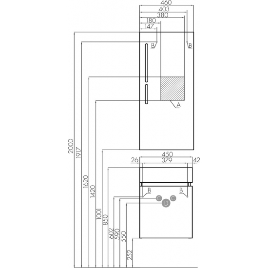 Тумба с раковиной АКВАТОН Эклипс М светлый эбони L