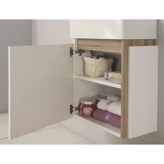 Тумба с раковиной АКВАТОН Эклипс М светлый эбони L