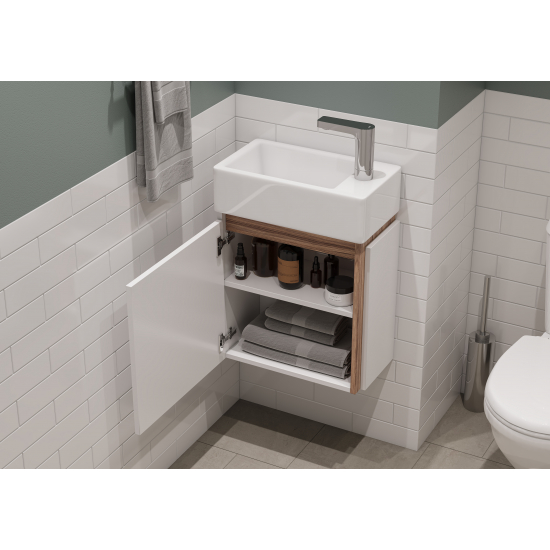 Тумба с раковиной АКВАТОН Эклипс М светлый эбони L