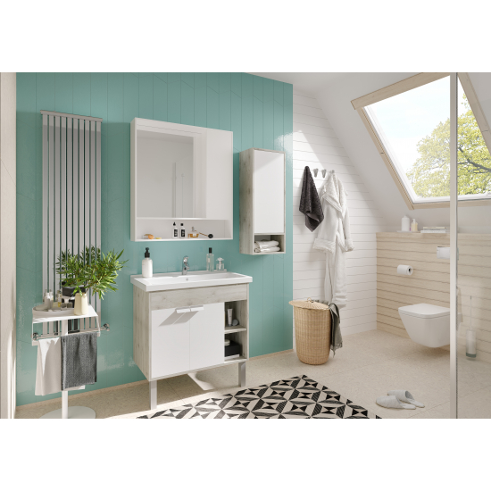 Тумба с раковиной АКВАТОН Флай 80 дуб крафт