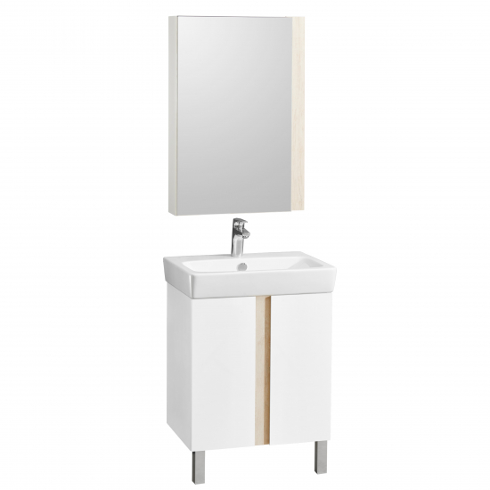 Тумба с раковиной АКВАТОН Кантри 60, белый/дуб верона