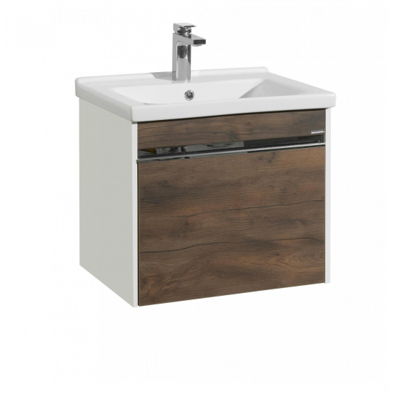 Тумба с раковиной АКВАТОН Капри 60 таксония темная, подвесная