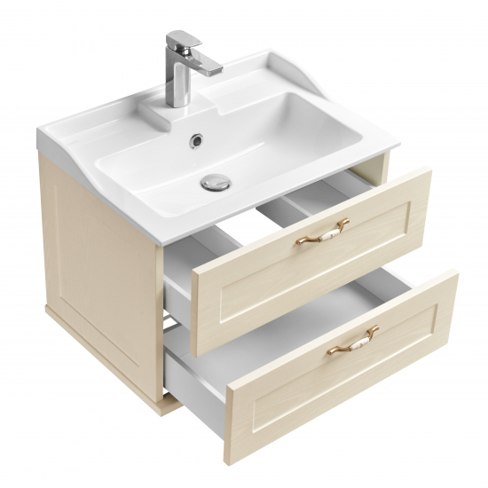 Тумба с раковиной АКВАТОН Леон 65 дуб бежевый