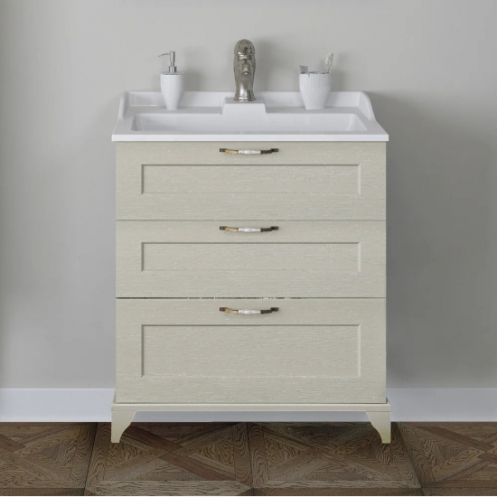 Тумба с раковиной АКВАТОН Леон 65Н дуб бежевый