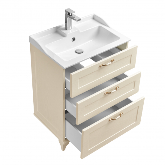 Тумба с раковиной АКВАТОН Леон 65Н дуб бежевый