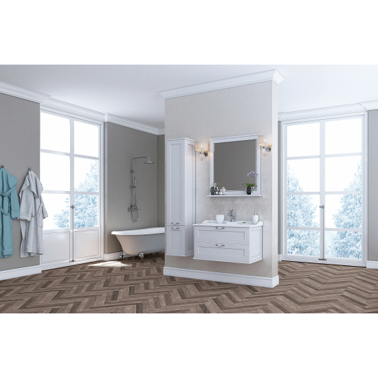 Тумба с раковиной АКВАТОН Леон 80 дуб белый