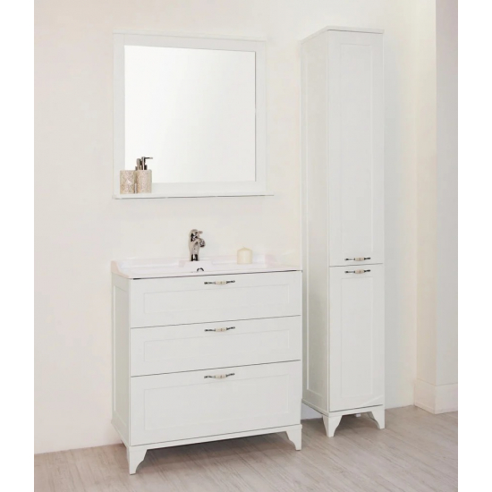 Тумба с раковиной АКВАТОН Леон 80Н дуб белый