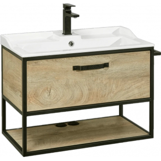 Тумба с раковиной АКВАТОН Лофт Фабрик 80 дуб эндгрейн