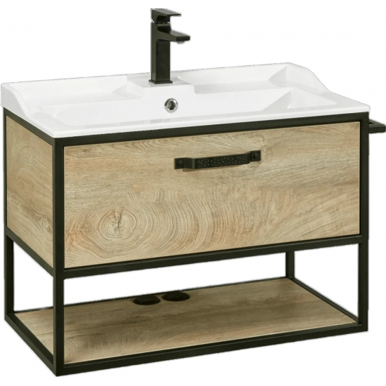 Тумба с раковиной АКВАТОН Лофт Фабрик 80 дуб эндгрейн