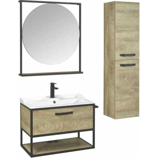 Тумба с раковиной АКВАТОН Лофт Фабрик 80 дуб эндгрейн