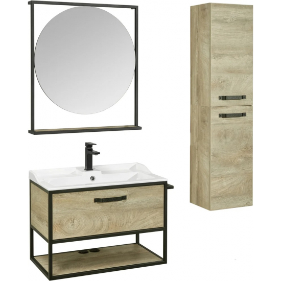 Тумба с раковиной АКВАТОН Лофт Фабрик 80 дуб эндгрейн